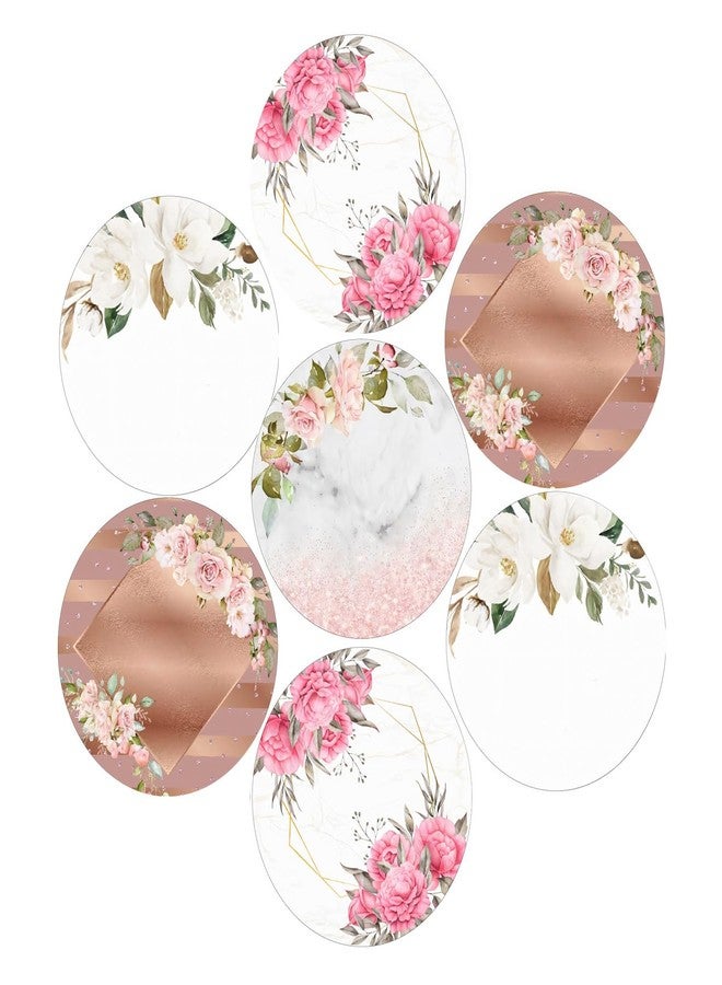 SLGIFT Vinyl Round Floral Theme Sticker, Self-Adhesive Vinyl Stickers, 40 Pieces, 2 x 2 Inches Round Sticker, 4 Unique Designs, R155 - Image 1